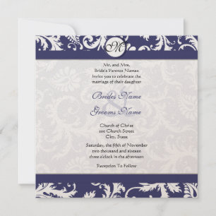 Hochzeit der Monografie der Vintagen Blumenkornkam Einladung