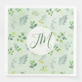 Hochzeit der Monografie des Watercolor Greenerity Serviette