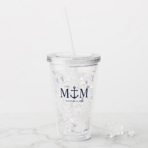 Hochzeit der Nautic Navy Acryltrinkbecher