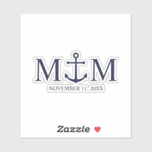Hochzeit der Nautic Navy Aufkleber