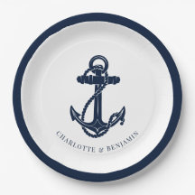 Hochzeit der Nautic Navy Blue Anchor Beach