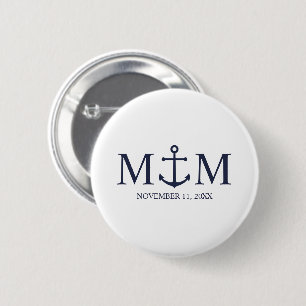 Hochzeit der Nautic Navy Button