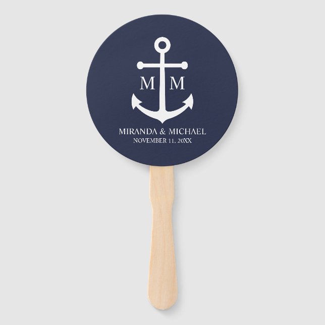 Hochzeit der Nautic Navy Fächer (Vorderseite)