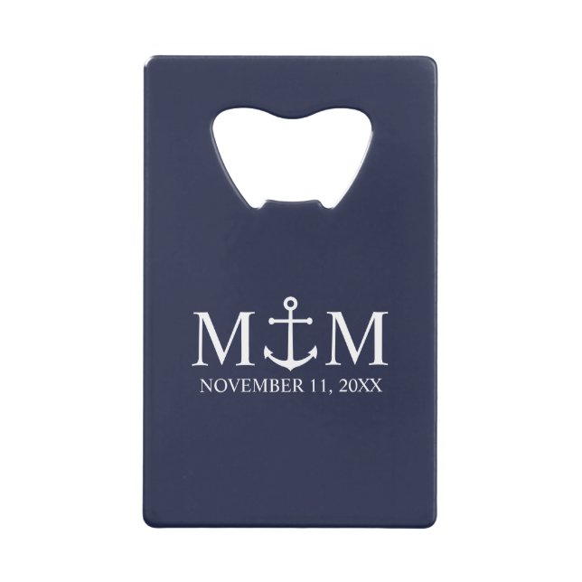 Hochzeit der Nautic Navy Geldbeutel Flaschenöffner (Vorderseite)