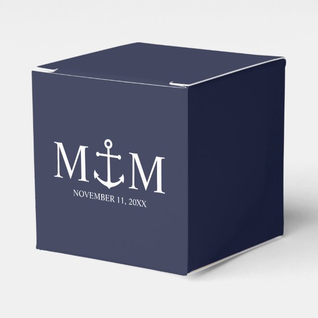 Hochzeit der Nautic Navy Geschenkschachtel (Vorderseite)