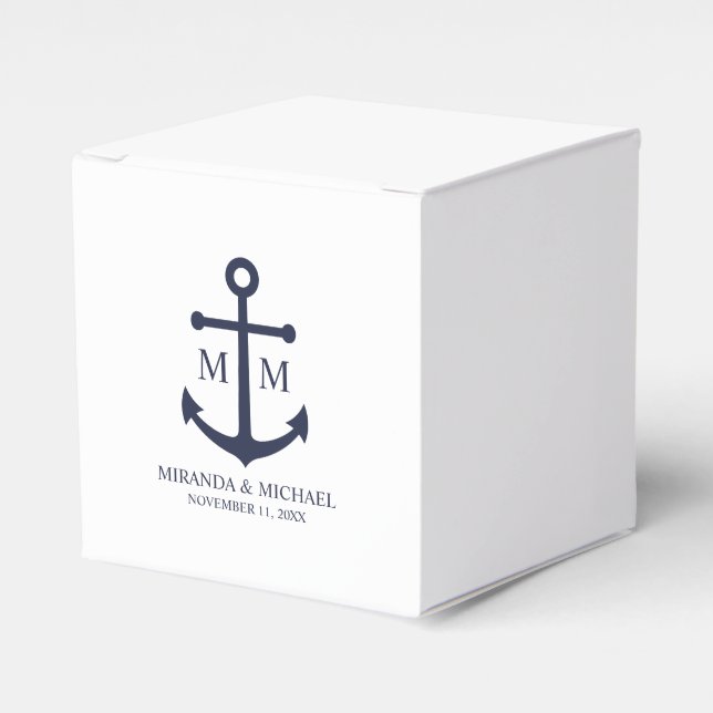 Hochzeit der Nautic Navy Geschenkschachtel (Vorderseite)