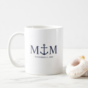 Hochzeit der Nautic Navy Kaffeetasse
