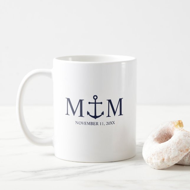 Hochzeit der Nautic Navy Kaffeetasse (Mit Donut)