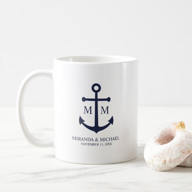 Hochzeit der Nautic Navy Kaffeetasse (Mit Donut)