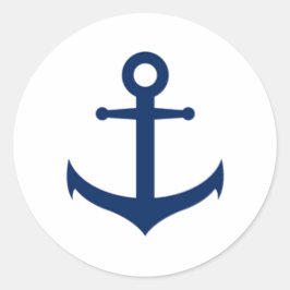 Hochzeit der Nautic Navy Runder Aufkleber