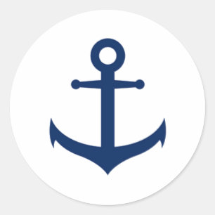 Hochzeit der Nautic Navy Runder Aufkleber