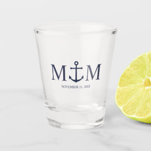 Hochzeit der Nautic Navy Schnapsglas