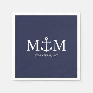 Hochzeit der Nautic Navy Serviette