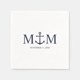 Hochzeit der Nautic Navy Serviette