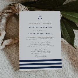Hochzeit der Nautischen Marine und des Weißstreife Einladung