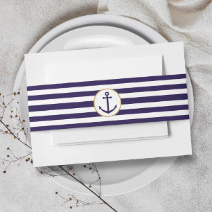 Hochzeit der Nautischen Marine und des Weißstreife Einladungsbanderole