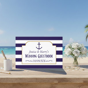 Hochzeit der Nautischen Marine und des Weißstreife Gästebuch