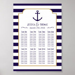Hochzeit der Nautischen Marine und des Weißstreife Poster