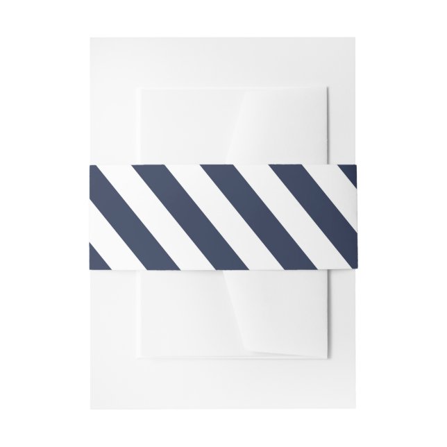 Hochzeit der Navy mit blauen und weißen Streifen Einladungsbanderole (Vorderseite Beispiel)
