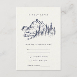 Hochzeit der Pine Woods Mountains Sketch Wedding R Begleitkarte