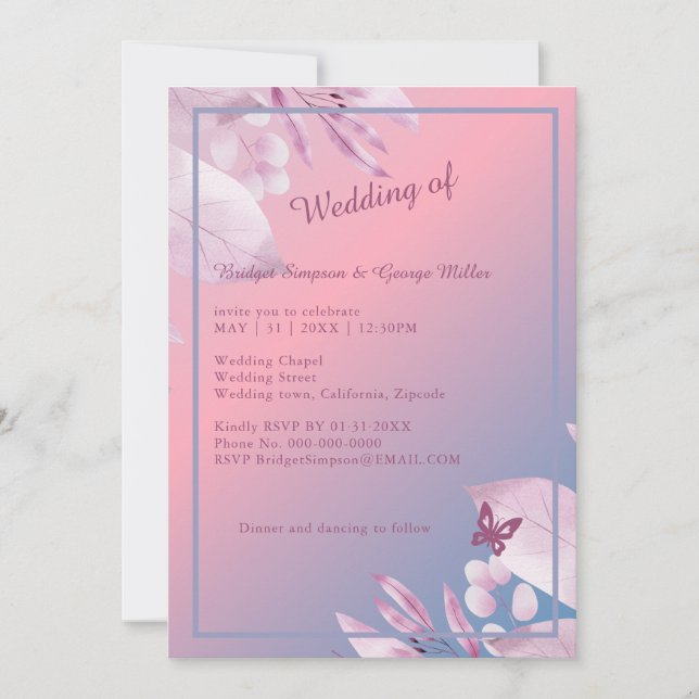 Hochzeit der romantischen Pastellkirsche Einladung (Vorderseite)