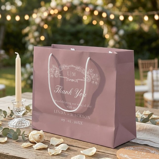 Hochzeit der Rose botanisches Wappen Große Geschenktüte (Von Creator hochgeladen)