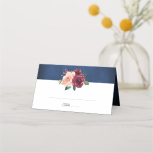Hochzeit der Rose Burgundy Platzkarte
