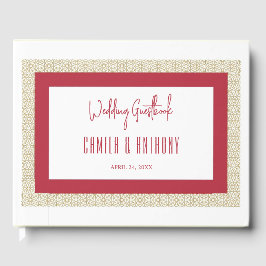 Hochzeit der roten islamischen Geometrie Gästebuch