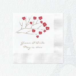 Hochzeit der Roten Kirsche der Baumzweigung Serviette