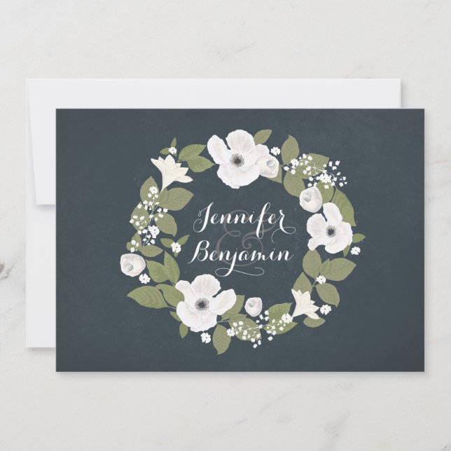 Hochzeit der Rustikalen Flora Einladung (Vorderseite)