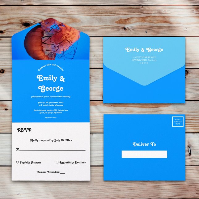 Hochzeit der Seestreitkräfte an der Seeküste All In One Einladung (Von Creator hochgeladen)