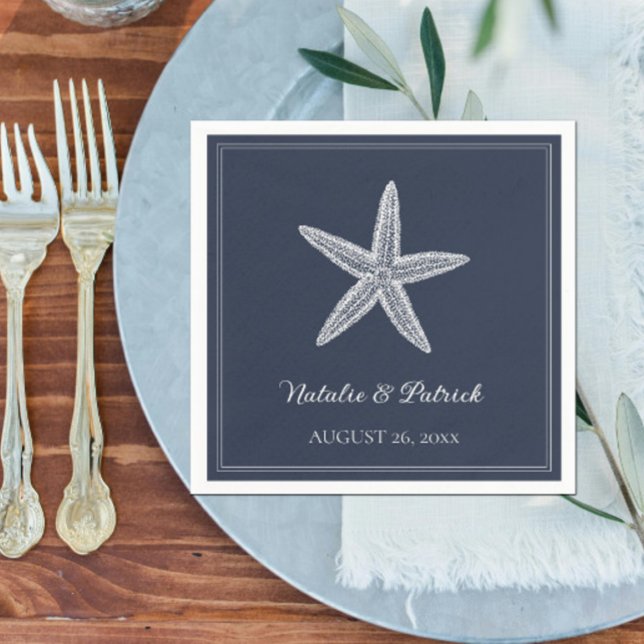 Hochzeit der Seestreitkräfte Serviette (Navy Starfish Wedding Napkins)