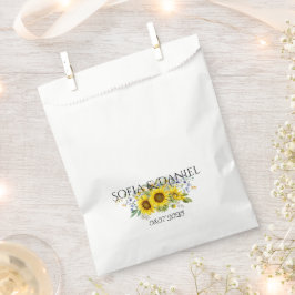 Hochzeit der Sonnenblume, Aquarellblau Wildblume Geschenktütchen