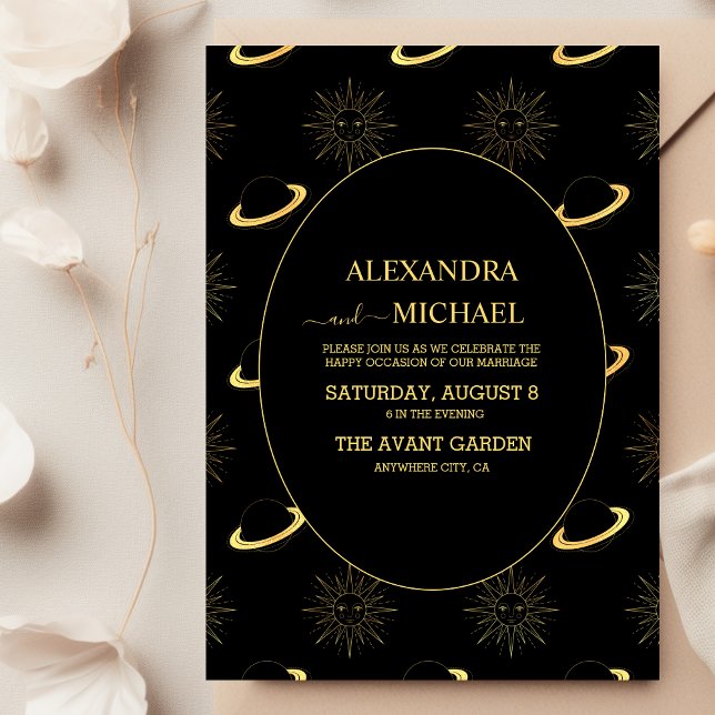 Hochzeit der Sun- und Moon-Tarot-Karte Einladung (Von Creator hochgeladen)