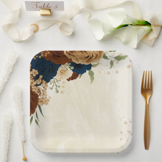 Hochzeit der Terrakotta marina Pappteller (Hochzeit)