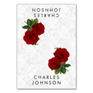 Hochzeit der tiefen Rote Rose PLATZKARTEN Tischnummer