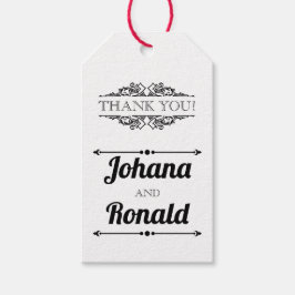 Hochzeit der Typografie in Schwarz/Weiß Vielen Dan Geschenkanhänger