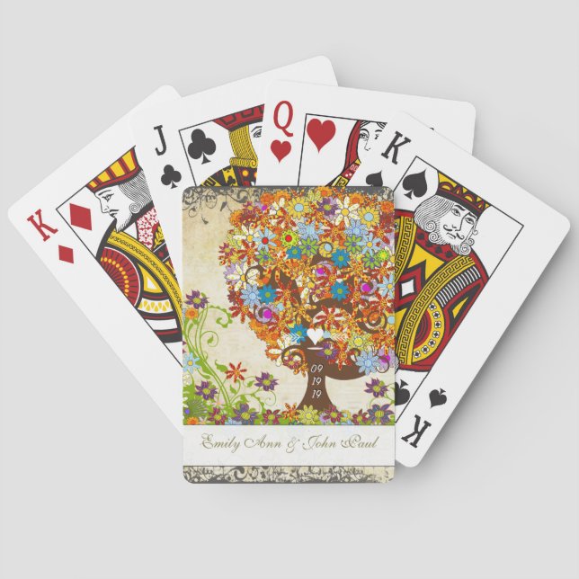 Hochzeit der verzauberten Waldseite Spielkarten (Rückseite)