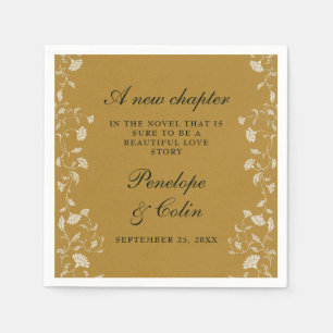 Hochzeit der Vintagen Blumengoldbibliothek Serviette