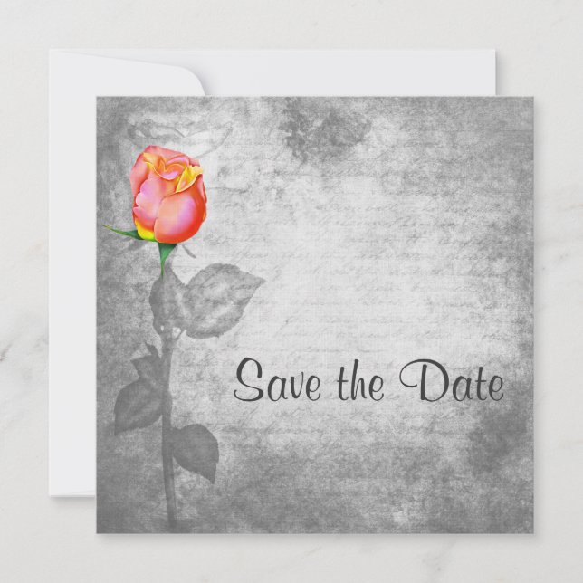 Hochzeit der Vintagen Rose Save The Date (Vorderseite)