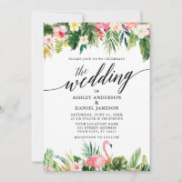 Hochzeit der Wasserfarben-Tropenkalligrafie