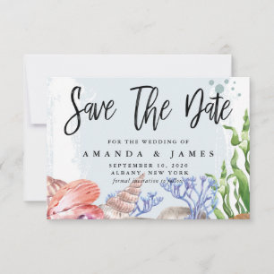 Hochzeit der Wasserfarbenküste Save The Date