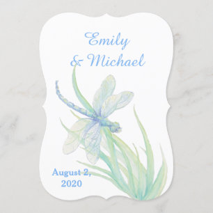 Hochzeit der Watercolor Dragonfly Blue Green Natur Einladung