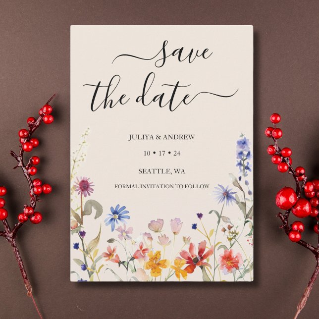 Hochzeit der Wildblume Elegant boho Save The Date (Von Creator hochgeladen)