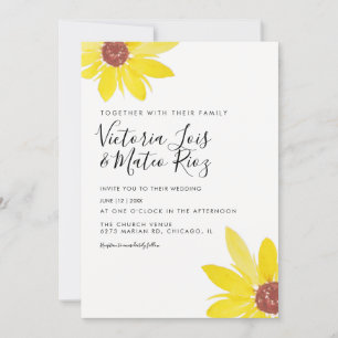 Hochzeit der Wilden Blume Watercolor Sonnenblume Einladung