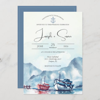 Hochzeit des Ankerbootes des Gletscherbootes Einladung