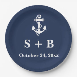 Hochzeit des blauen Anchor-Meeres Pappteller