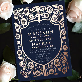 Hochzeit des Blauen Schwertschilds Folieneinladung