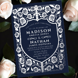 Hochzeit des Blauen Schwertschilds Folieneinladung