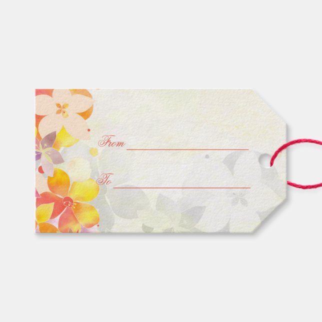 Hochzeit des Blumengartens Geschenkanhänger (Vorderseite (Horizontal))